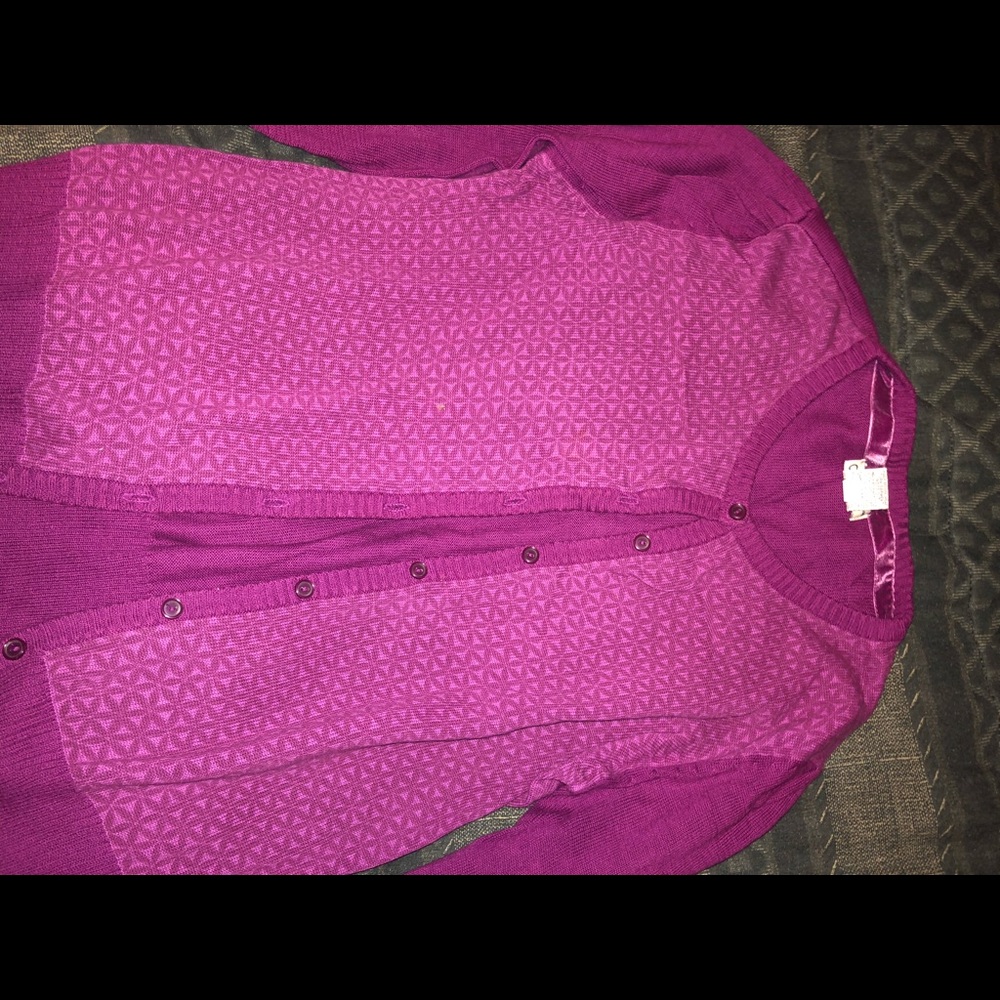 Purple cardigan